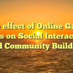 The effect of Online Game titles on Social Interaction and Community Building